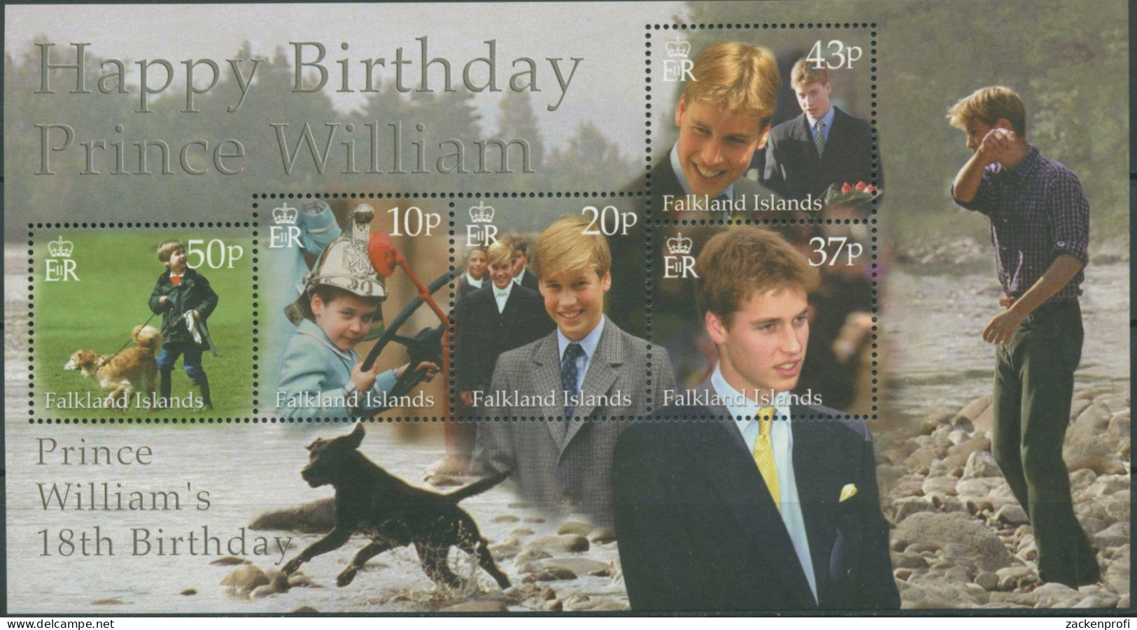 Falkland 2000 18. Geburtstag Von Prinz William Block 23 Postfrisch (C28791) - Falklandeilanden