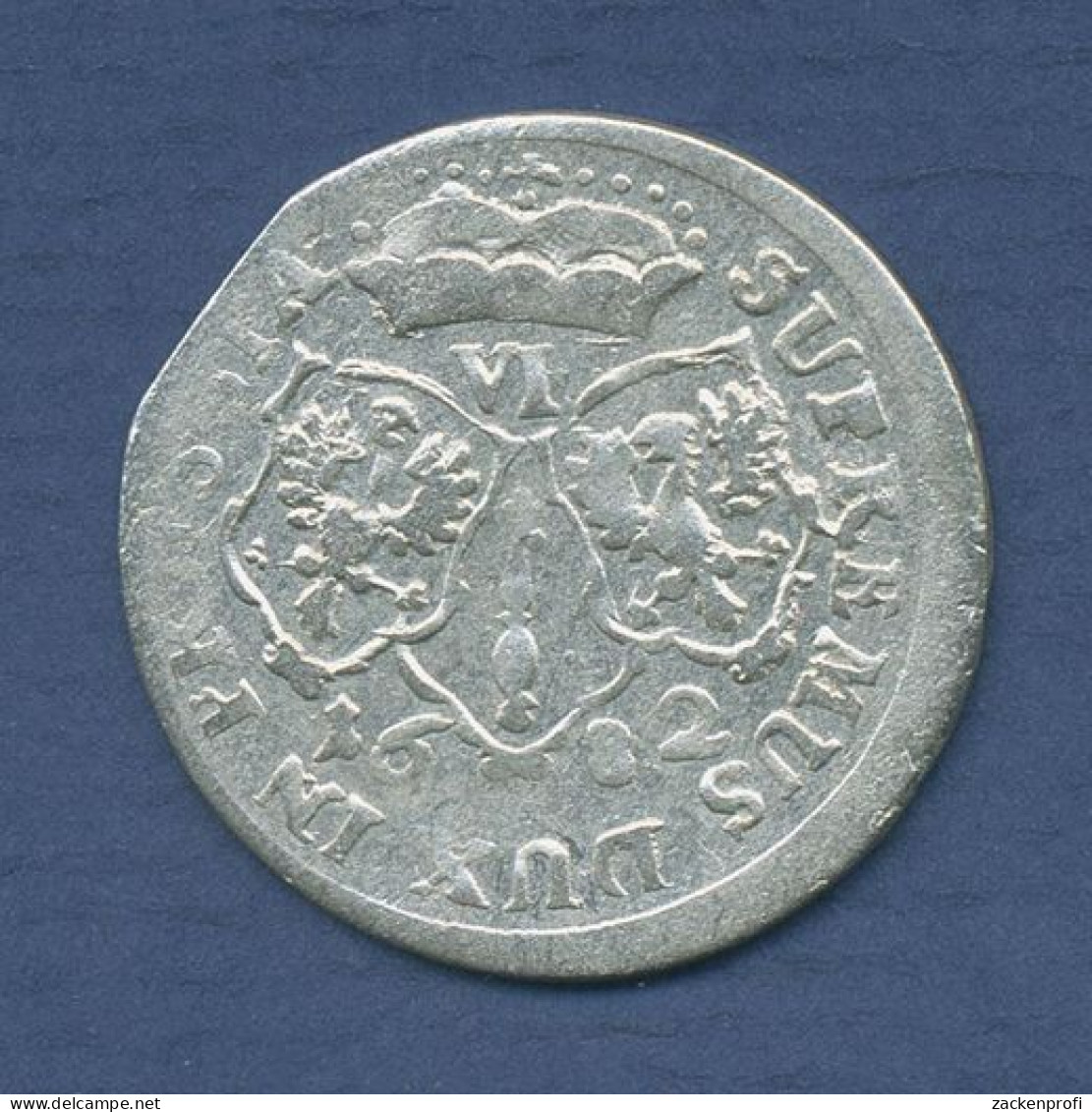 Preußen 6 Gröscher 1682 HS Königsberg, Friedrich Wilhelm, Ss+ (m3810) - Petites Monnaies & Autres Subdivisions