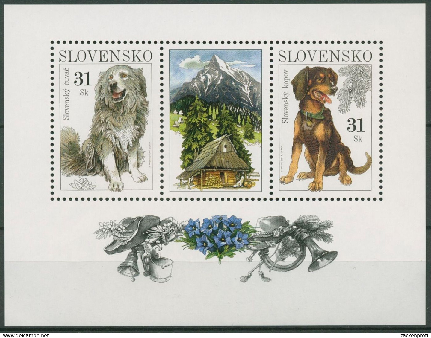 Slowakei 2007 Hunde Block 26 Postfrisch (C90842) - Blocks & Sheetlets