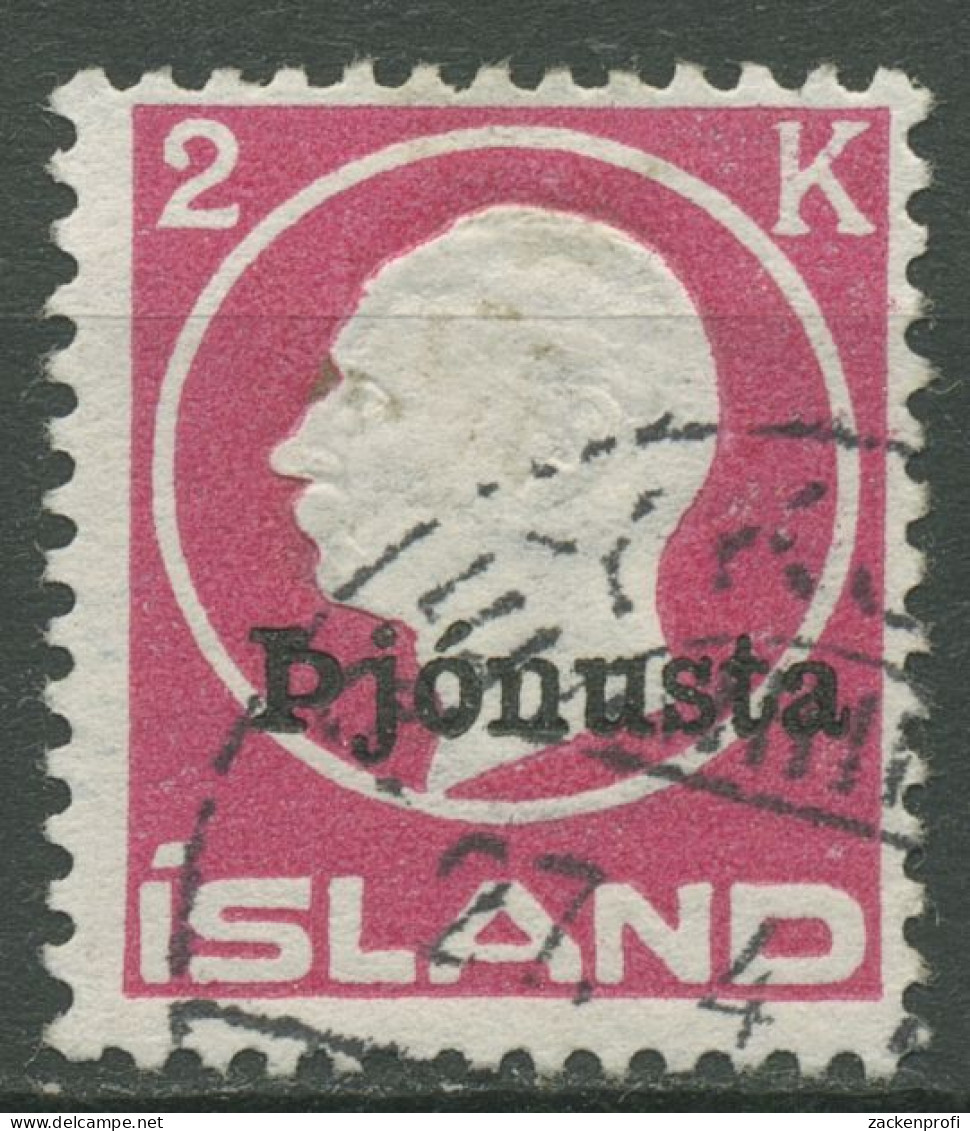 Island 1922 Dienstmarke König Frederik VIII. Mit Aufdruck D 41 II Gestempelt - Oficiales