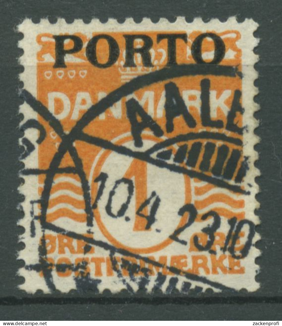 Dänemark 1921 Portomarke Wellenlinien P 1 Gestempelt - Port Dû (Taxe)