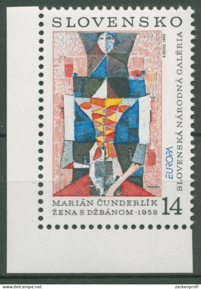 Slowakei 1993 Europa CEPT Kunst Gemälde 174 Ecke Postfrisch - Unused Stamps