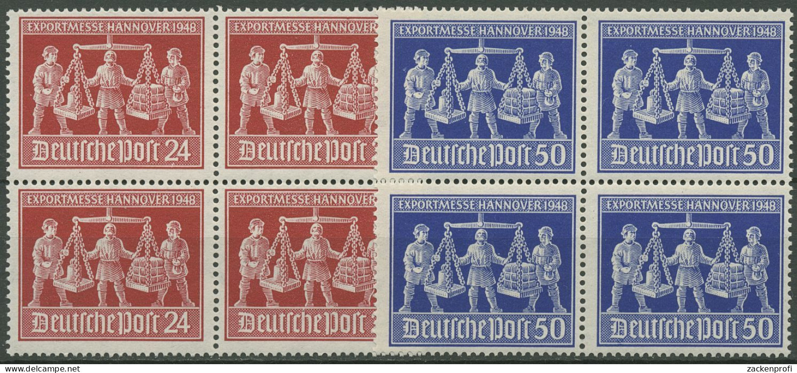 Alliierte Besetzung 1948 Exportmesse Hannover 969/70 4er-Block Postfrisch - Mint