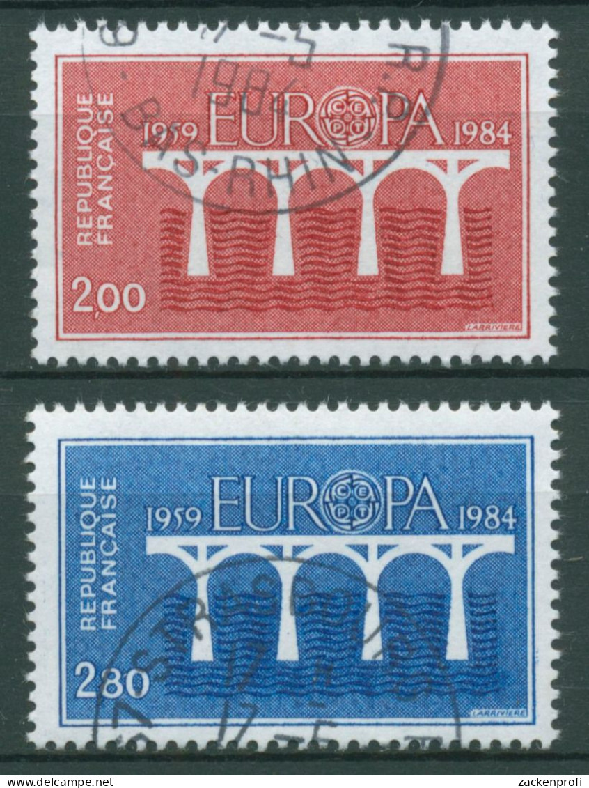 Frankreich 1984 Europa CEPT Post-/Fernmeldewesen Brücke 2441/42 Gestempelt - Oblitérés