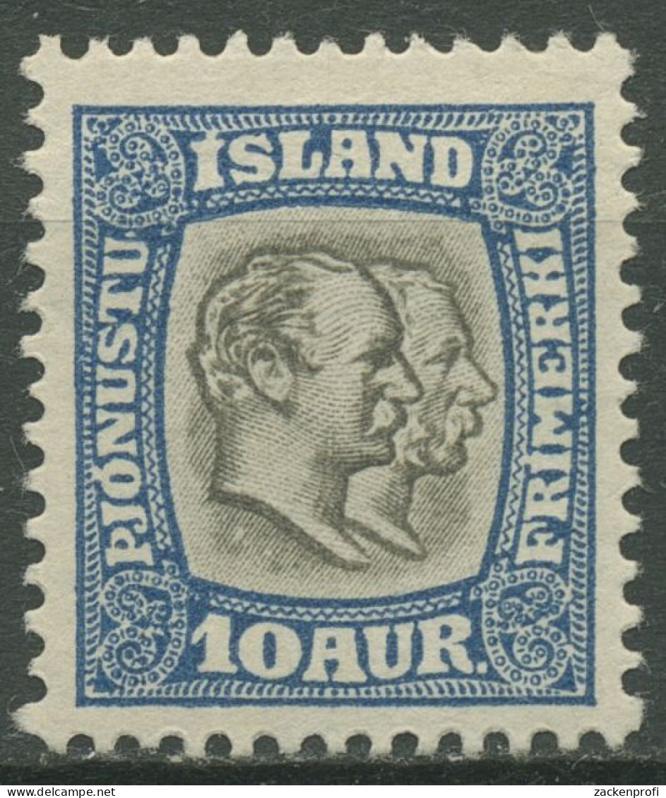 Island 1907 Dienstmarke Könige Christian U. Frederik, D 27 Mit Falz - Dienstmarken