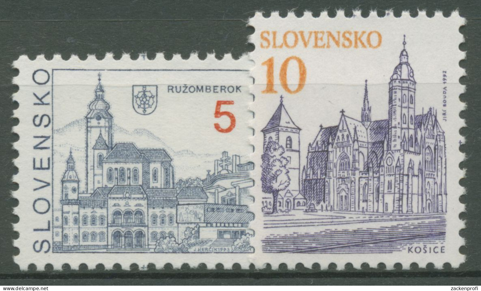 Slowakei 1993 Freimarken Städte 164/65 Postfrisch - Ungebraucht