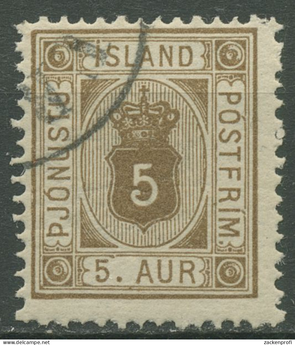 Island 1876/1898 Dienstmarke Ziffer Mit Krone Im Oval 4 A Gestempelt - Servizio