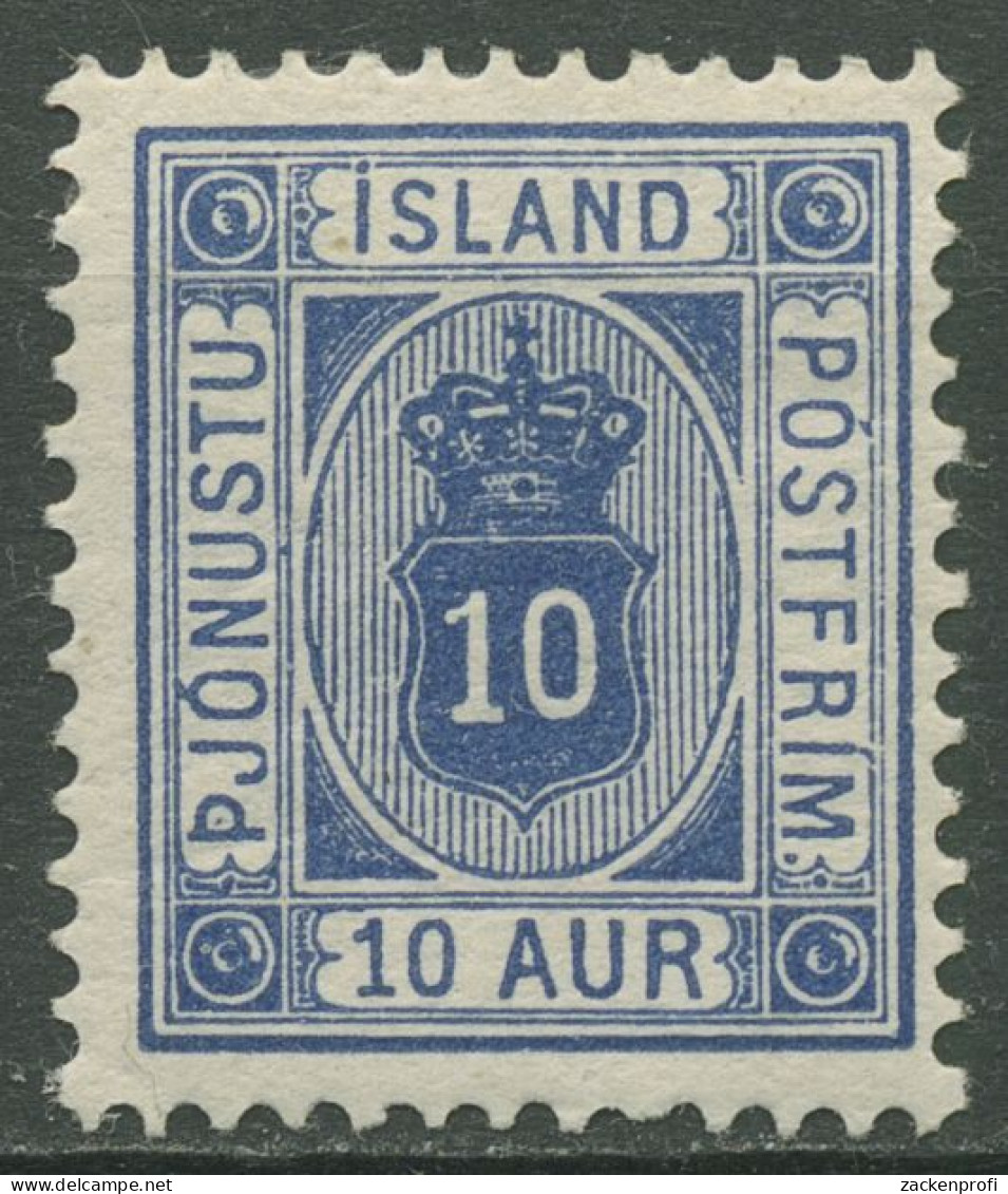 Island 1876/1898 Dienstmarke Ziffer Mit Krone Im Oval 5 Bb Mit Falz - Dienstmarken