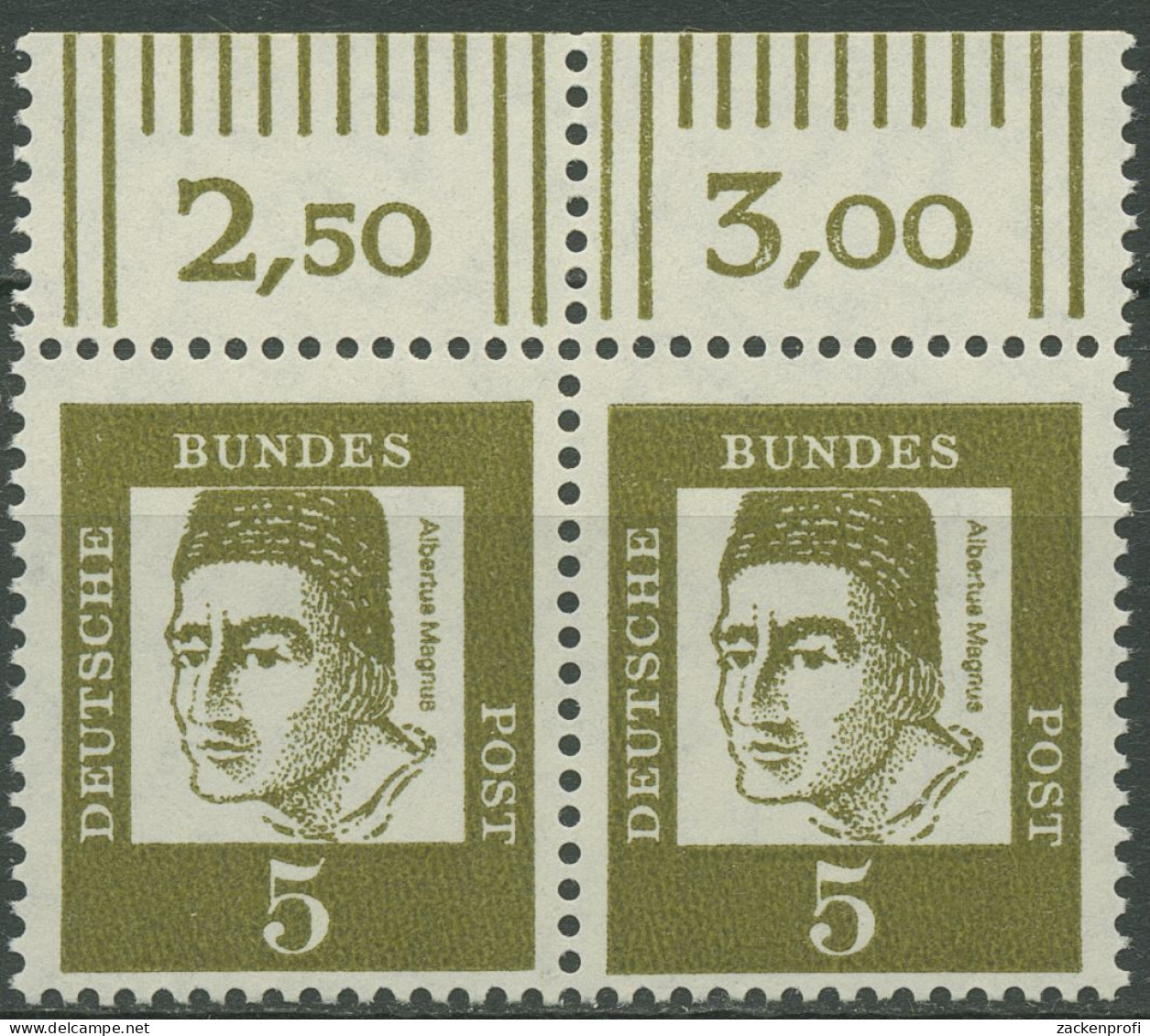 Bund 1961 Bedeutende Deutsche Mit Oberrand 347 Ya W OR I Waag. Paar Postfrisch - Nuovi