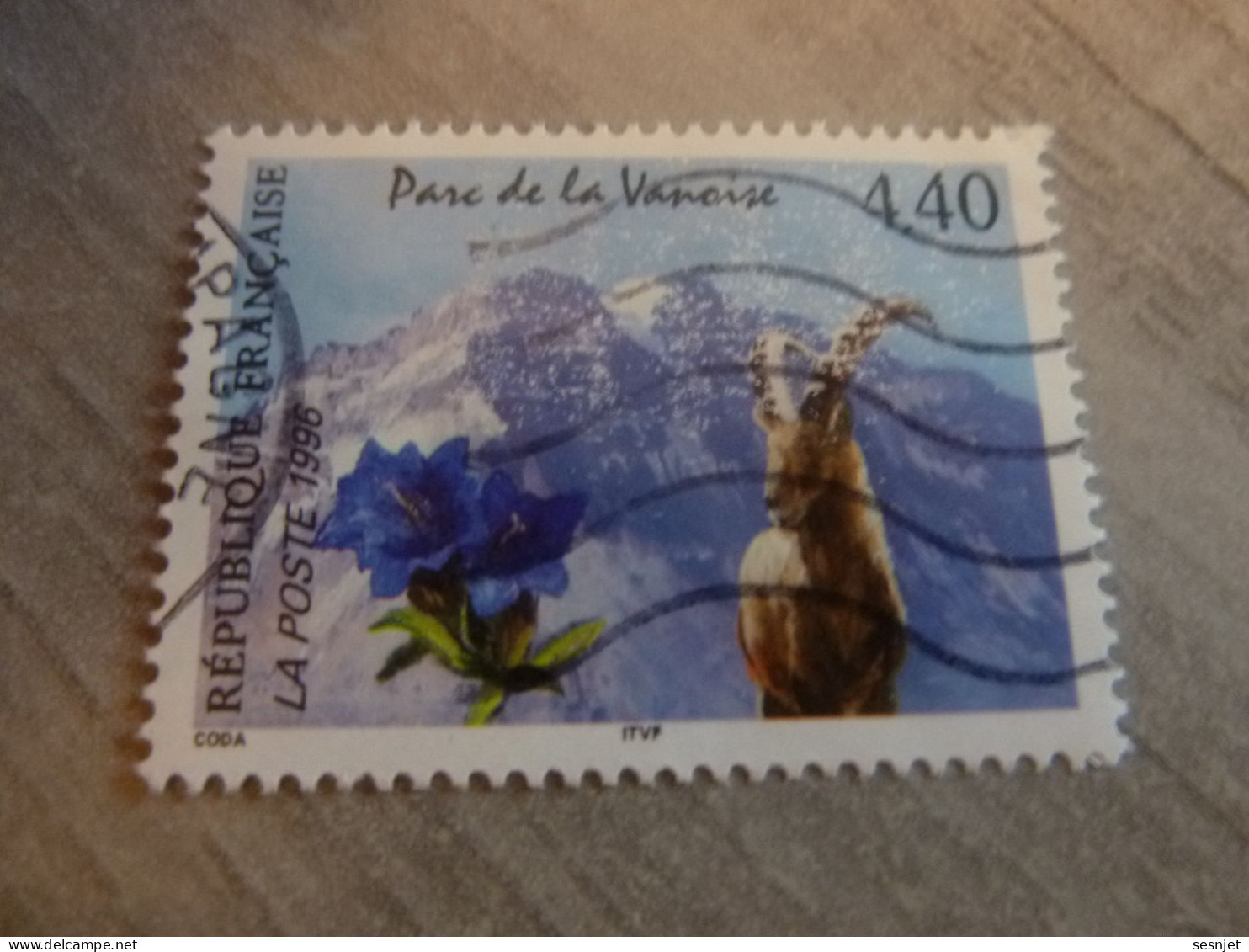 Parc De La Vanoise - Bouquetin Et Gentiane Bleue - 4f.40 - Yt 2998 - Multicolore - Oblitéré - Année 1996 - - Usados