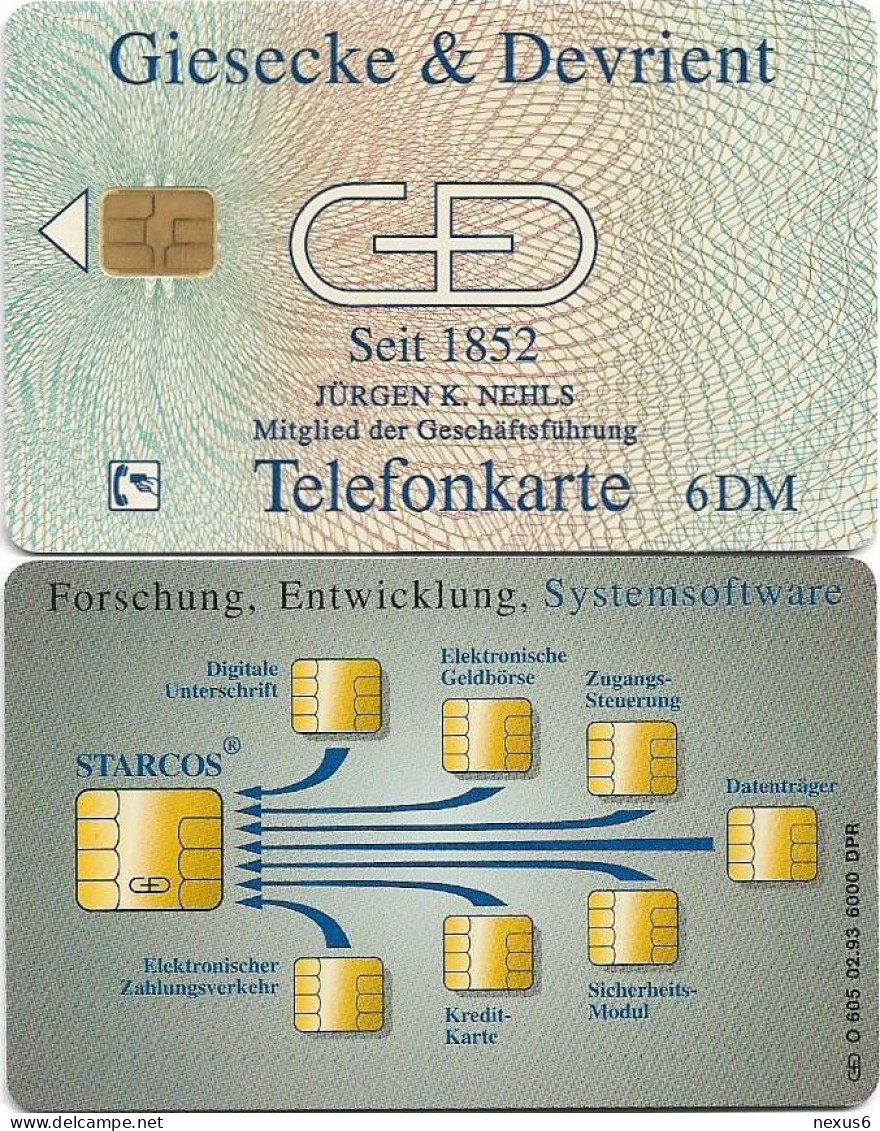 Germany - Giesecke & Devrient Seit 1852 (Overprint ''Jürgen K. Nehls'') - O 0605 - 02.1993, 6DM, Used - O-Series : Customers Sets