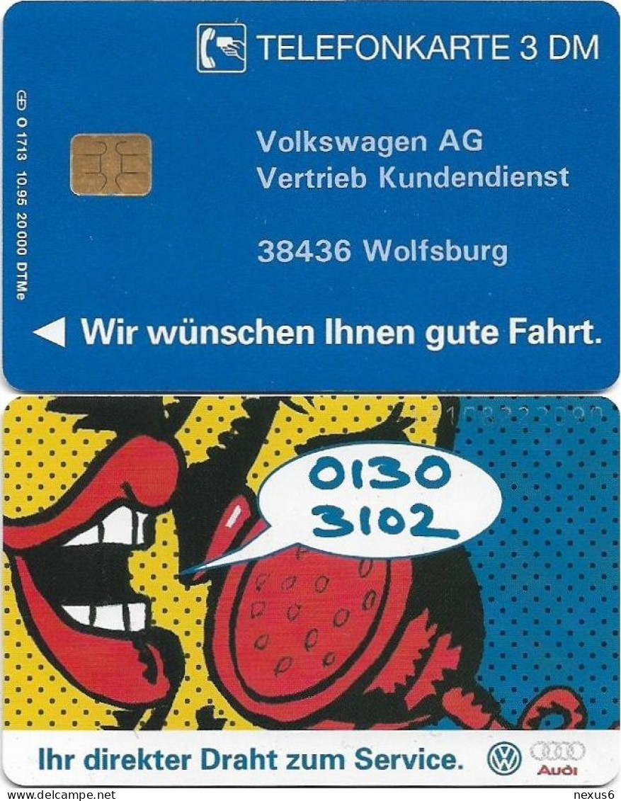 Germany - Volkswagen (Overprint ''Vertrieb Kundendienst'') - O 1713 - 10.1995, 3DM, Used - O-Serie : Serie Clienti Esclusi Dal Servizio Delle Collezioni