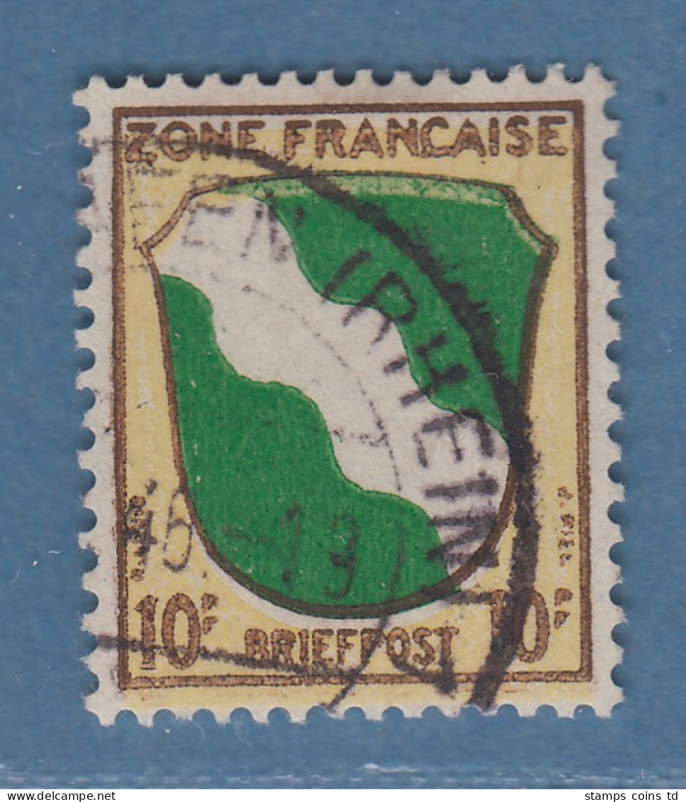 Franz. Zone Allg. Ausgabe Freimarke Wappen 10Pfg  Mi.-Nr. 5 O Gepr. Schlegel BPP - Algemene Uitgaven