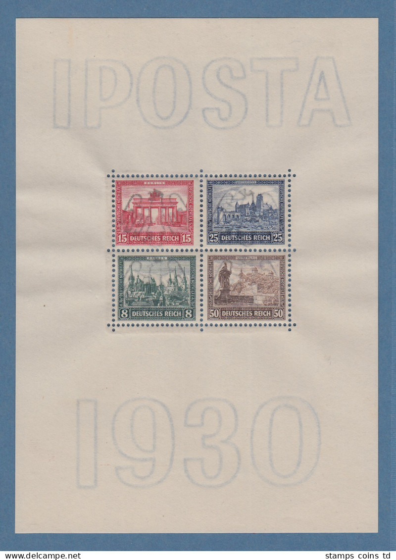 Deutsches Reich Blockausgabe IPOSTA 1930, Postfrisch Mit Fotoattest Schlegel BPP - Unused Stamps