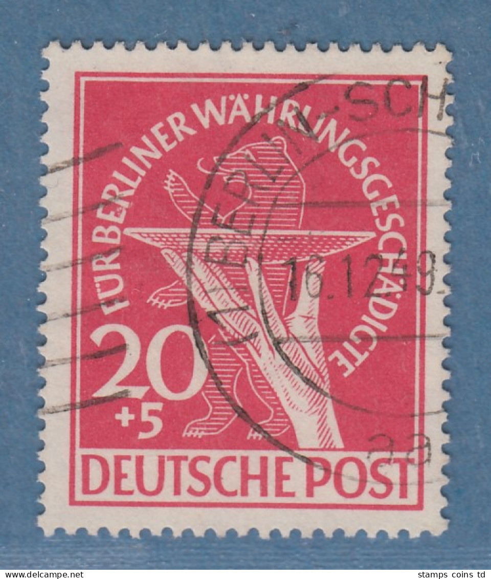 Berlin 1949 Währungsgeschädigte 20+5 Pfg Mi.-Nr. 69 Mit Maschinen-O BERLIN Gepr. - Gebraucht