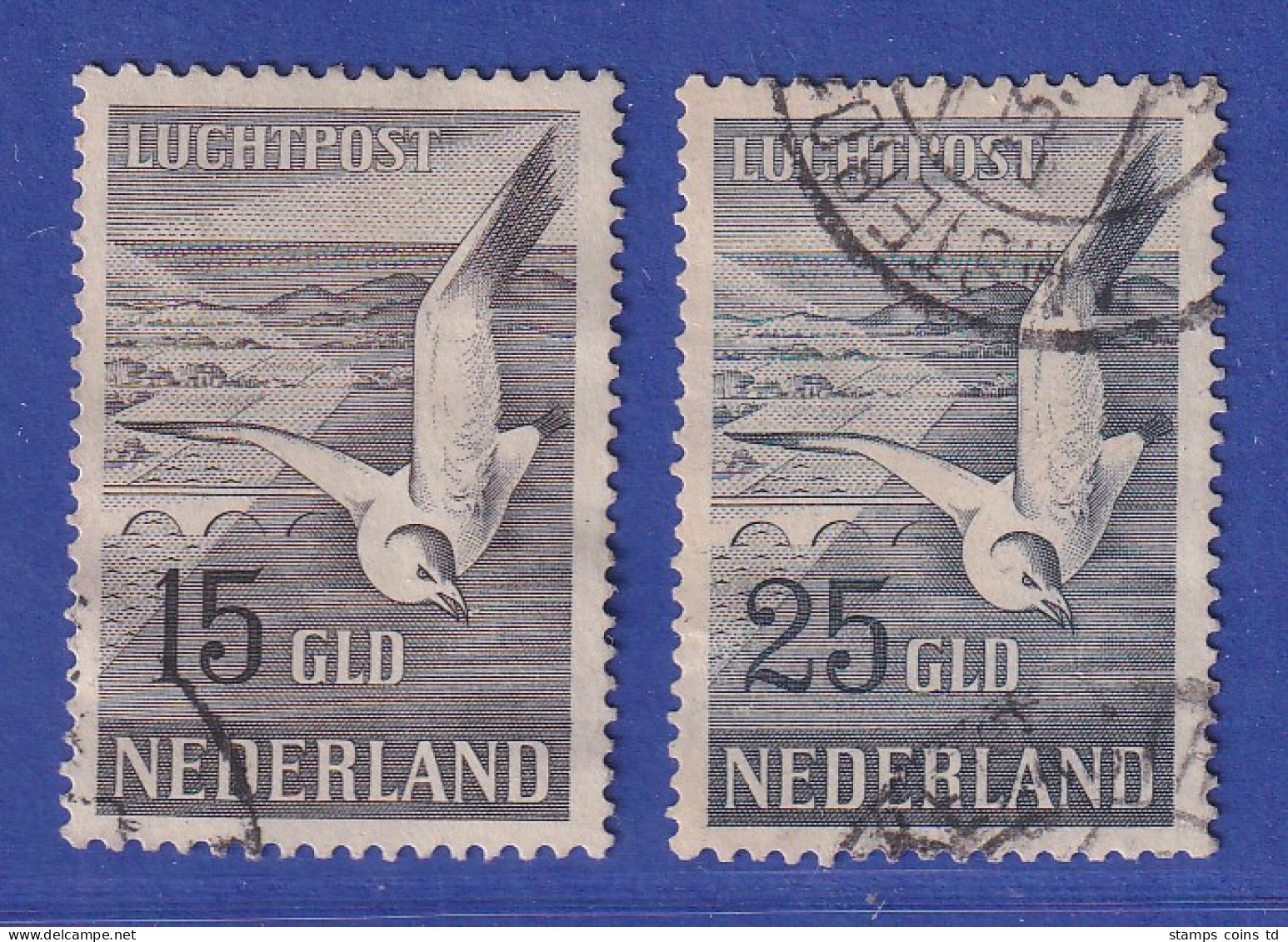 Niederlande 1951 Flugpostmarken Silbermöwe 15 / 25 G Mi.-Nr. 580-81 Satz Kpl. O - Altri & Non Classificati