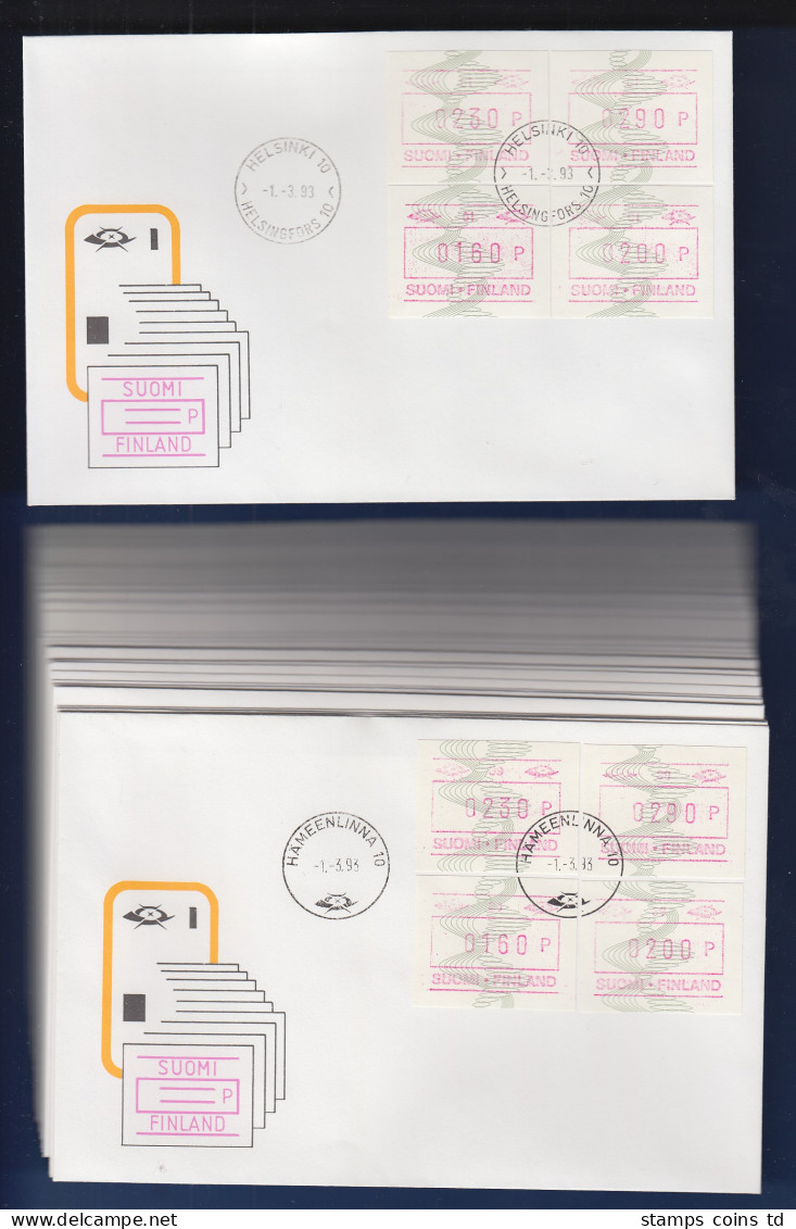 Finnland 1993 ATM Mi.-Nr14.2 Je 1 VS-FDC Mit Satz 160-200-230-290 Der Aut-# 1-39 - Viñetas De Franqueo [ATM]