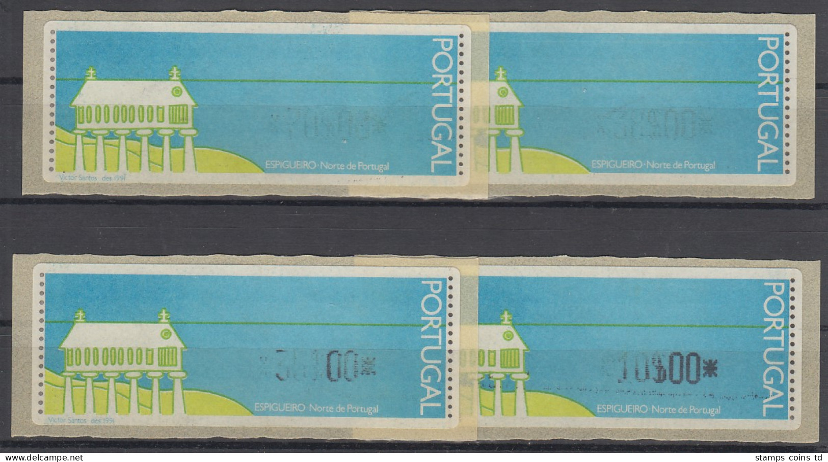 Portugal 1991 ATM Espigueiro Mi.-Nr. 4 Lot 4 Schwach- Bzw. Teildrucke - Machine Labels [ATM]