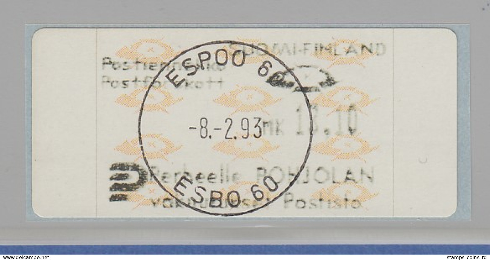 Finnland 1993 Dassault-ATM Mi.-Nr. 12.3 Z5 Gestempelt ESPOO 8.2.93. - Timbres De Distributeurs [ATM]