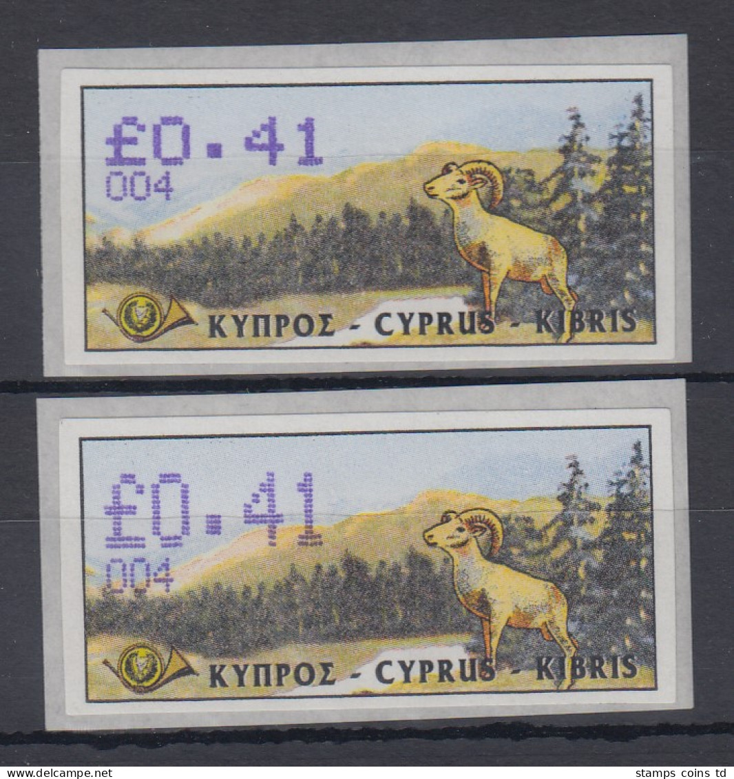 Zypern Amiel-ATM 1999 Mi-Nr. 4 Aut.-Nr. 004 ** Hoher Und Niedriger Werteindruck - Other & Unclassified