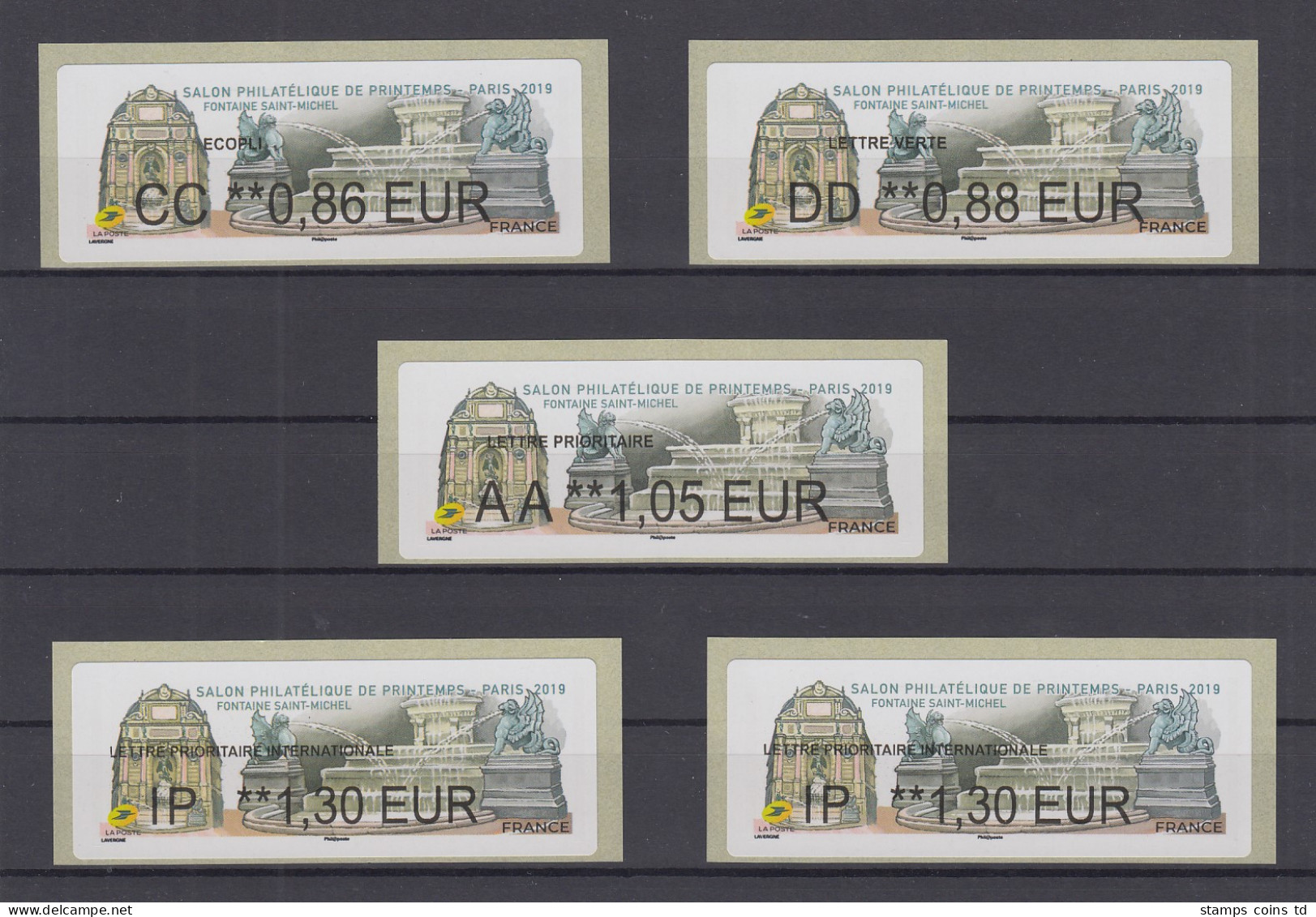 Frankreich 2019 ATM Frühjahrssalon Paris Aus Automat Brother Serie 5 Werte **  - Andere & Zonder Classificatie