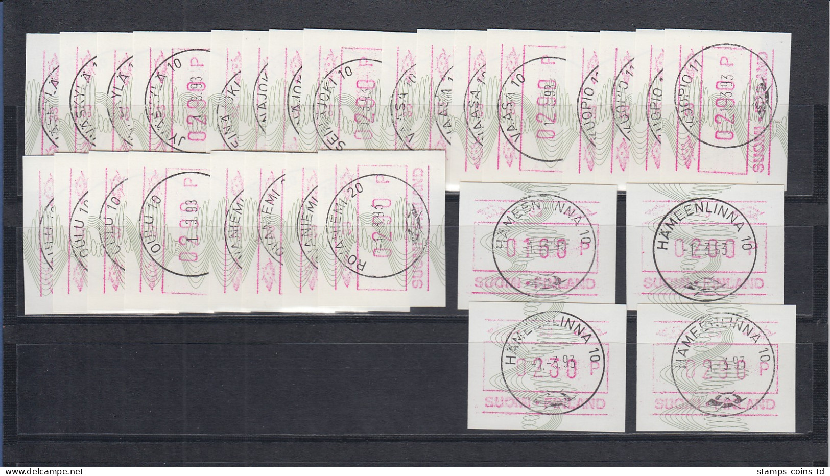 Finnland 1993 ATM Mi.-Nr.14.2 Aut-Nr. 01-39 Jew. Satz 160-200-230-290 Mit ET-O ! - Machine Labels [ATM]