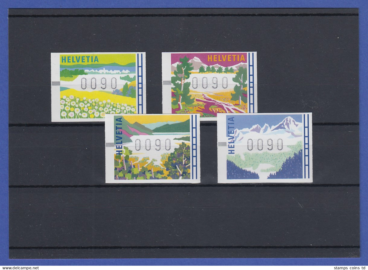 Schweiz 1996, FRAMA-ATM Jahreszeiten Mi-Nr. 7-10 Je Wert 0090 ** - Timbres D'automates