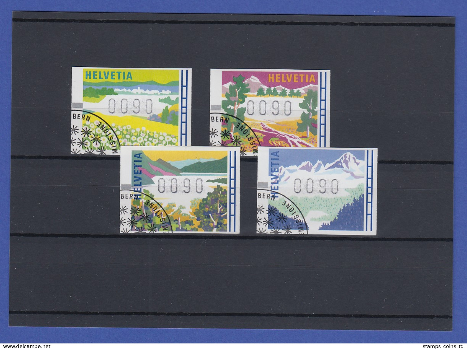 Schweiz 1996, FRAMA-ATM Jahreszeiten Mi-Nr. 7-10 Je Wert 0090 Gestempelt - Timbres D'automates