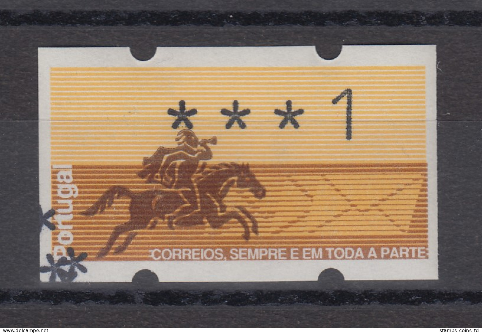 Portugal 1990 ATM Postreiter Mi.-Nr. 2 Dreifachdruck Sterne Unten Links **  - Machine Labels [ATM]