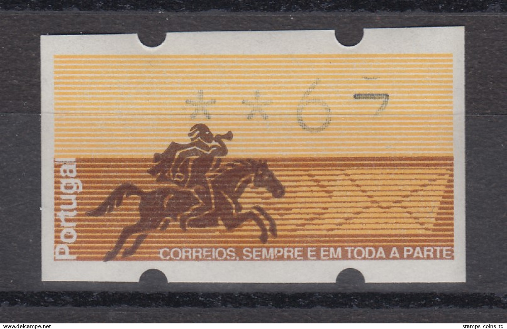 Portugal 1990 ATM Postreiter Mi-Nr. 2 Mit Justierfehler (7 Zu Tief) ** - Automatenmarken [ATM]