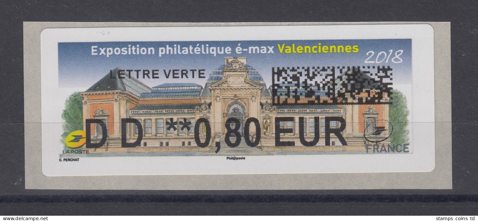 Frankreich 2018 ATM Exposition Valenciennes Wert DD 0,80 EUR **  - Otros & Sin Clasificación