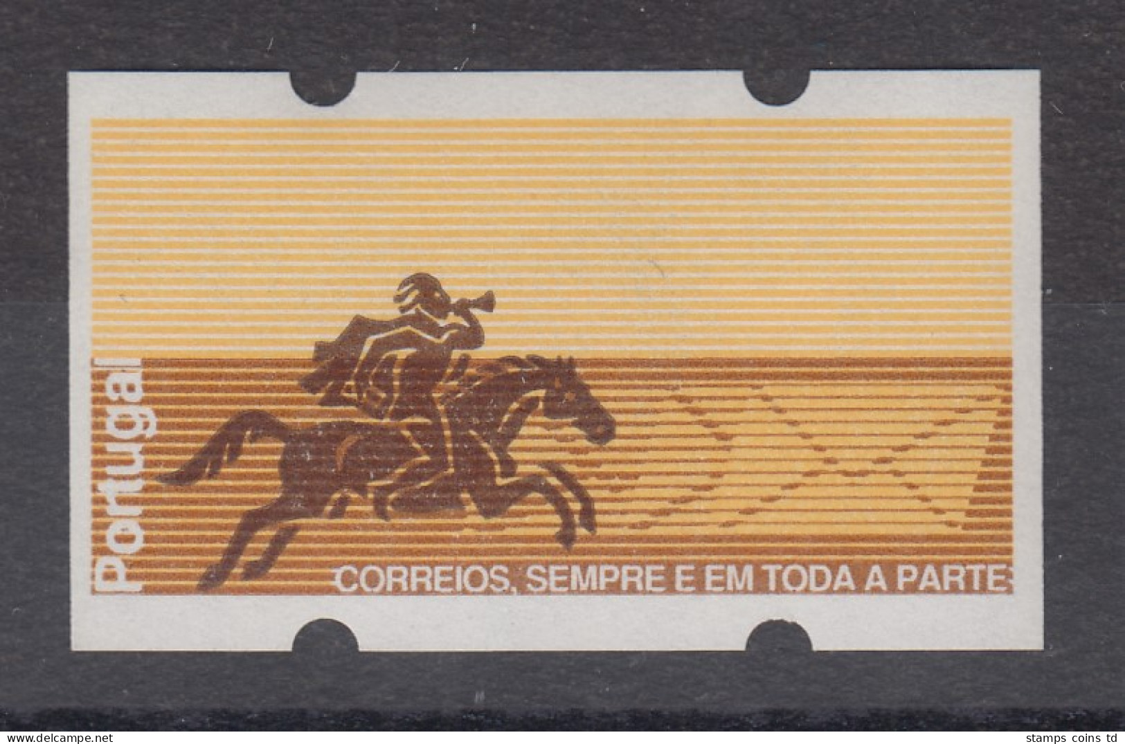 Portugal 1990 ATM Postreiter Mi-Nr. 2 Gummidruck Wert ***1 Postfrisch ** Mit Nr. - Automaatzegels [ATM]