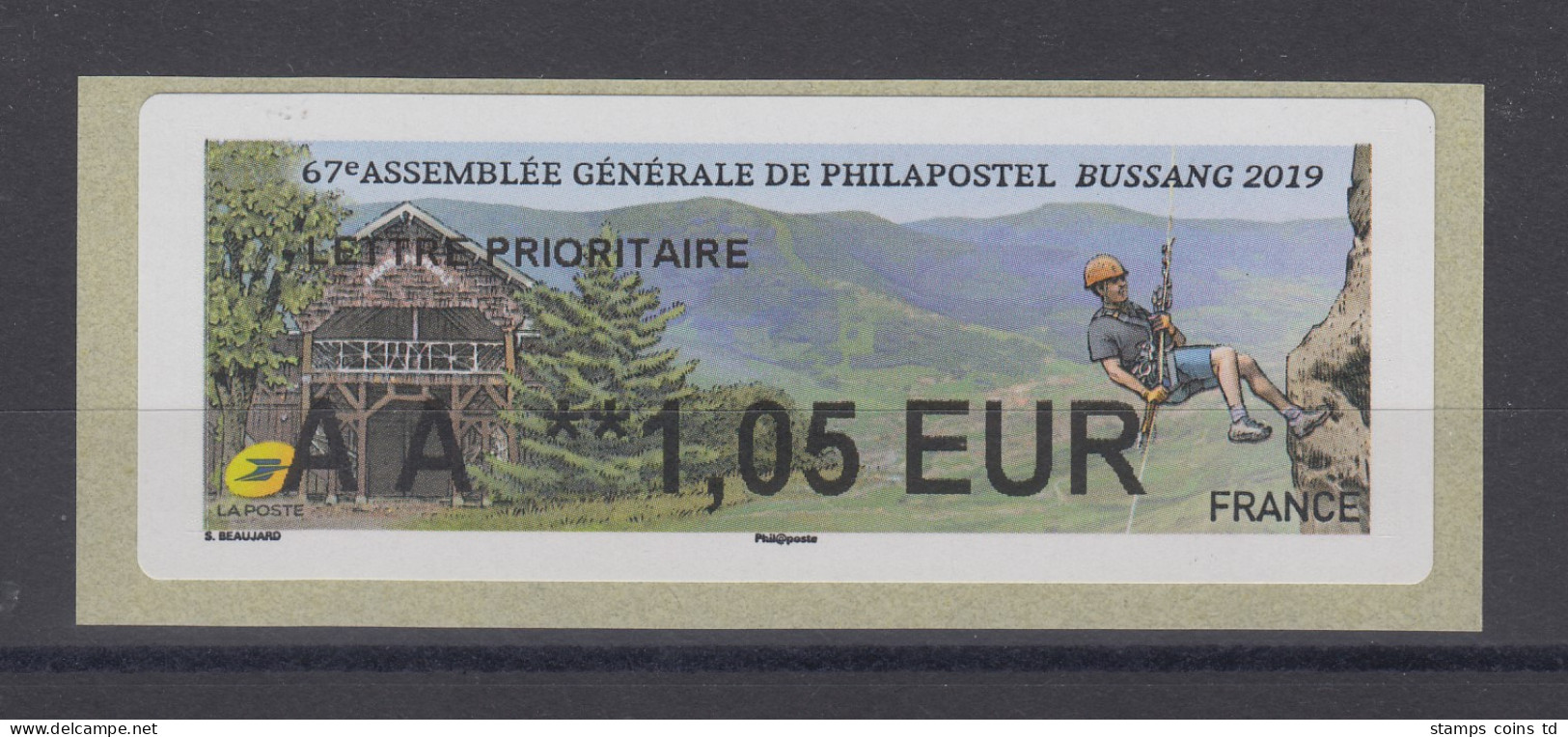 Frankreich 2019 ATM Bussang Alpinismus Wert AA 1,05 EUR **  - Altri & Non Classificati