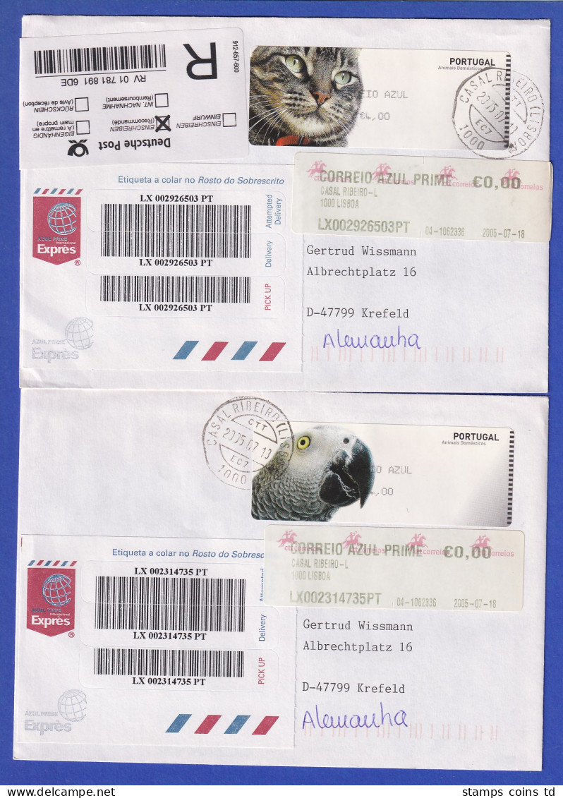 Portugal 2005 ATM Katze / Papagei Mi-Nr. 52-53 Je Wert AZUL 4,00 Auf R-FDC N. D - Timbres De Distributeurs [ATM]