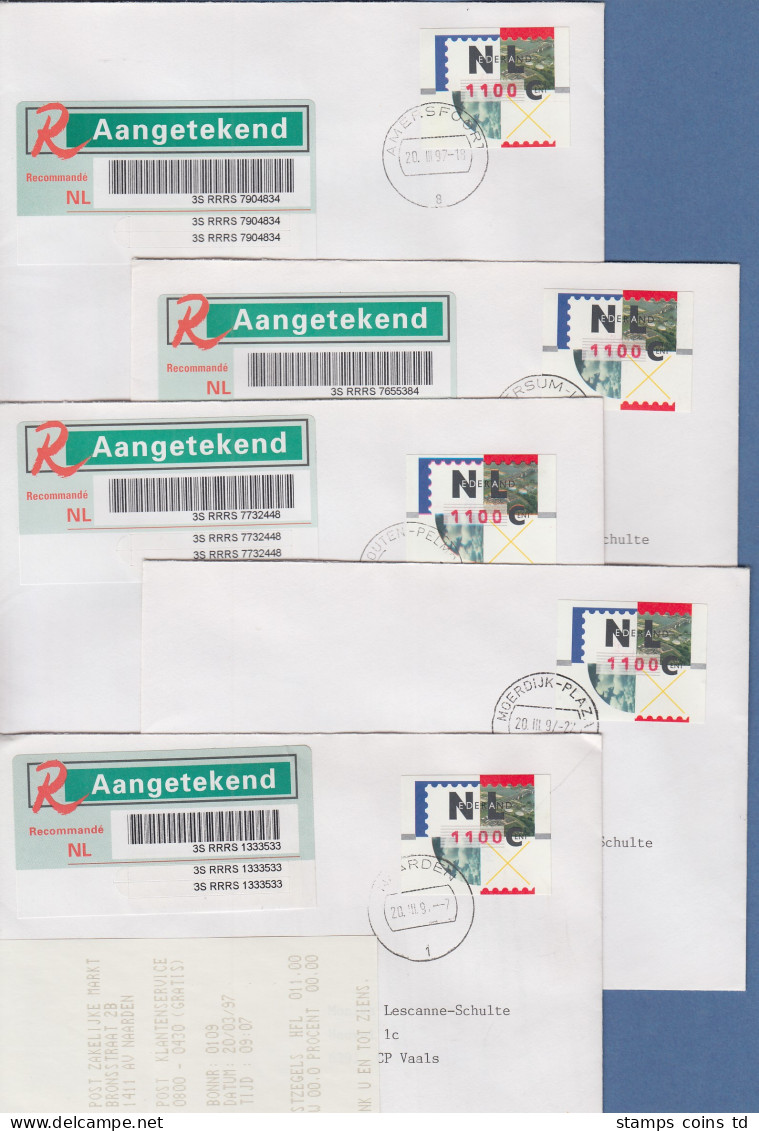 Niederlande ATM Mi.-Nr. 2.2 Typ NAGLER Hoher Wert 1100 Auf R-FDC, Alle 5 Orte ! - Other & Unclassified