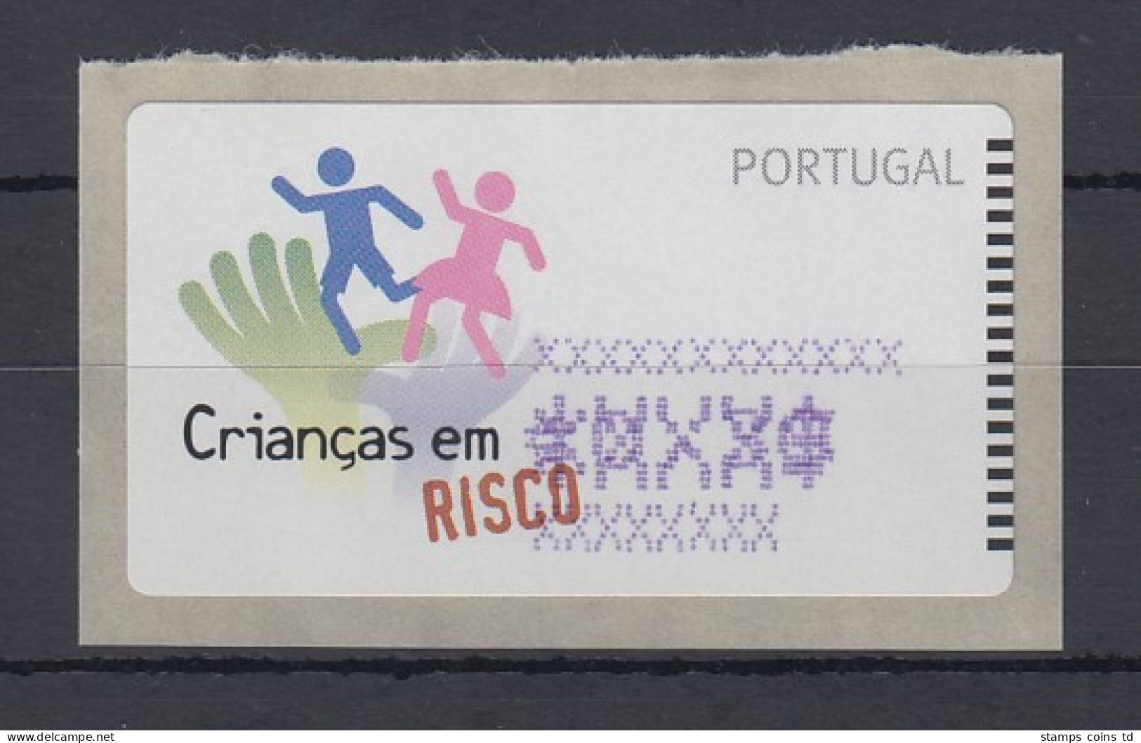 Portugal 2007 ATM Kinder In Gefahr Amiel Mi-Nr 58.2 Testdruck Wert überdruckt - Timbres De Distributeurs [ATM]