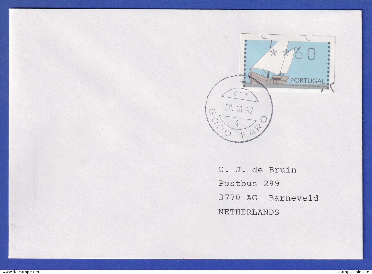 Portugal 1992 ATM Caravelle Wert 60 Auf FDC, Doppeldruck Unten Rechts !  - Automatenmarken [ATM]