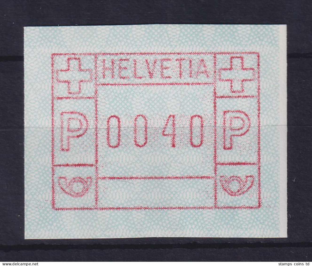 Schweiz FRAMA-ATM Mi-Nr. 3.1b Unterdruckpapier Rechts Mit Weißem Rand ** - Timbres D'automates