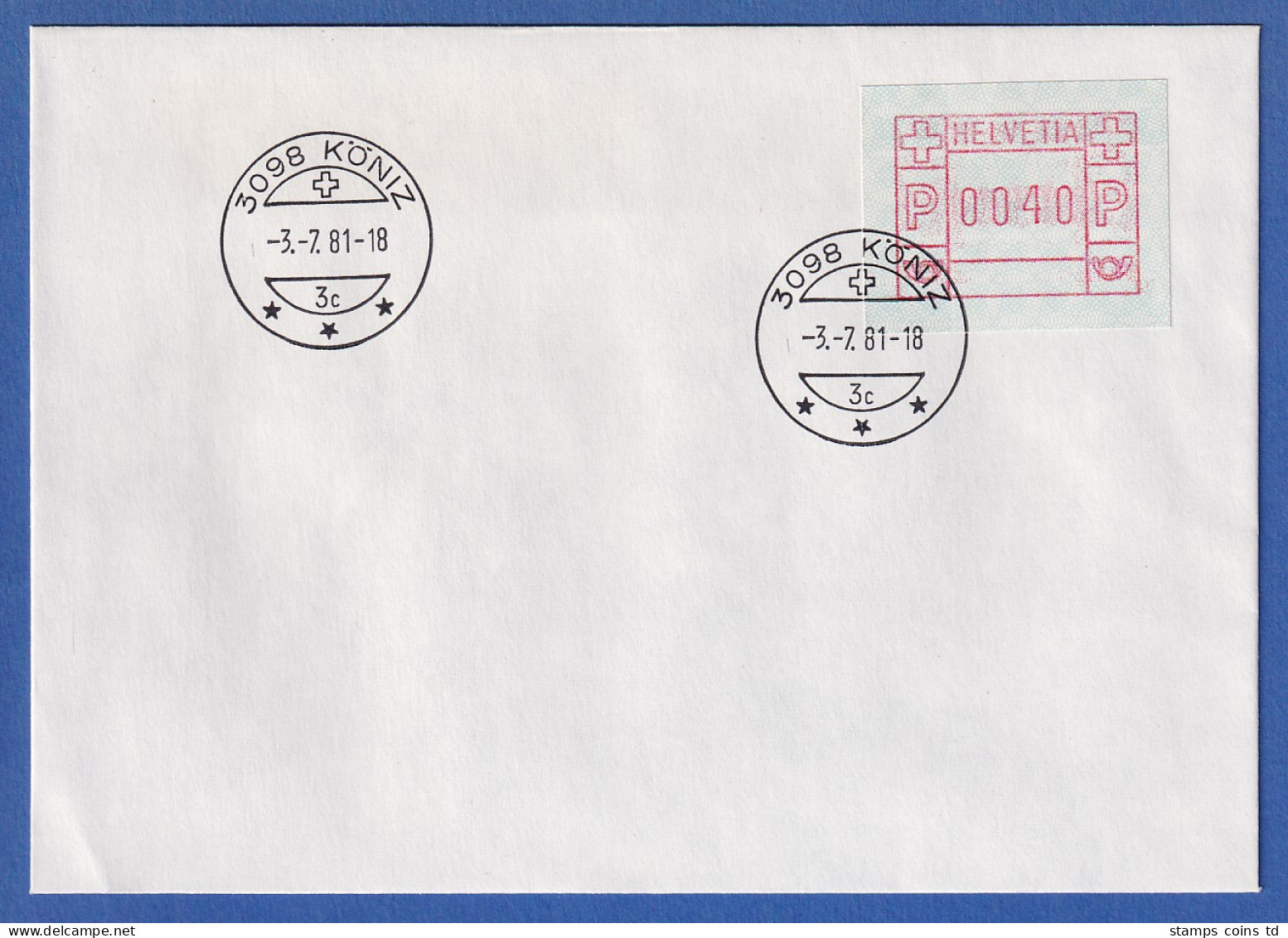 Schweiz FRAMA-ATM Mi-Nr. 3.1b FRÜHDATUM KÖNIZ 3.7.81 Gest. Auf Umschlag - Automatic Stamps