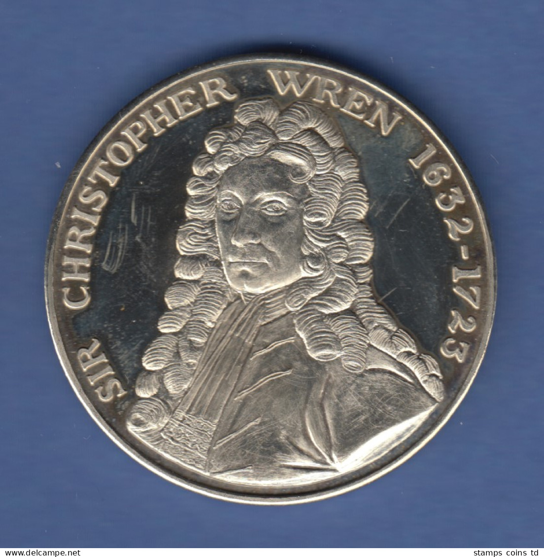 Große Neuzeitl. Medaille Sir Christopher Wren (1632-1723), St Pauls Cathedral - Altri & Non Classificati