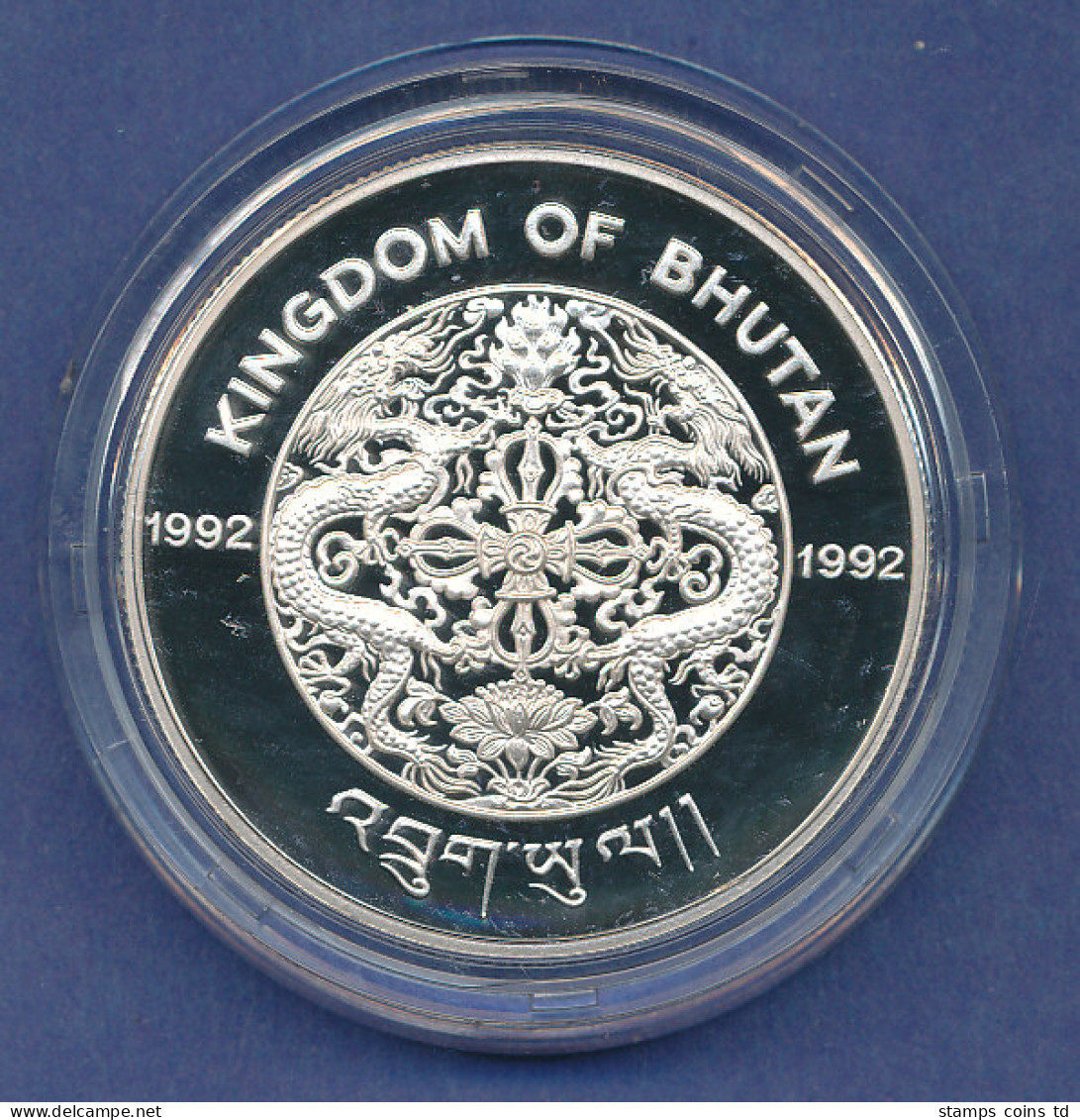 Bhutan Silbermünze 300 Ngultrum Olympische Spiele Lillehammer 1994 Eisschnellauf - Other - Asia