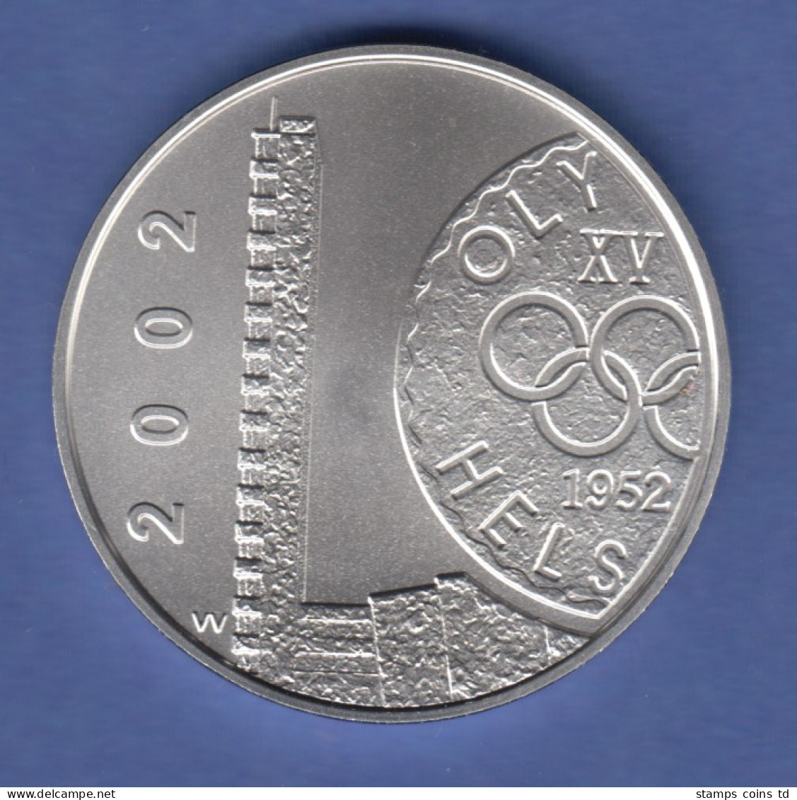 Finnland 2002 Silbermünze 10 Euro 50 Jahre Olympische Spiele Helsinki , Stg - Finnland