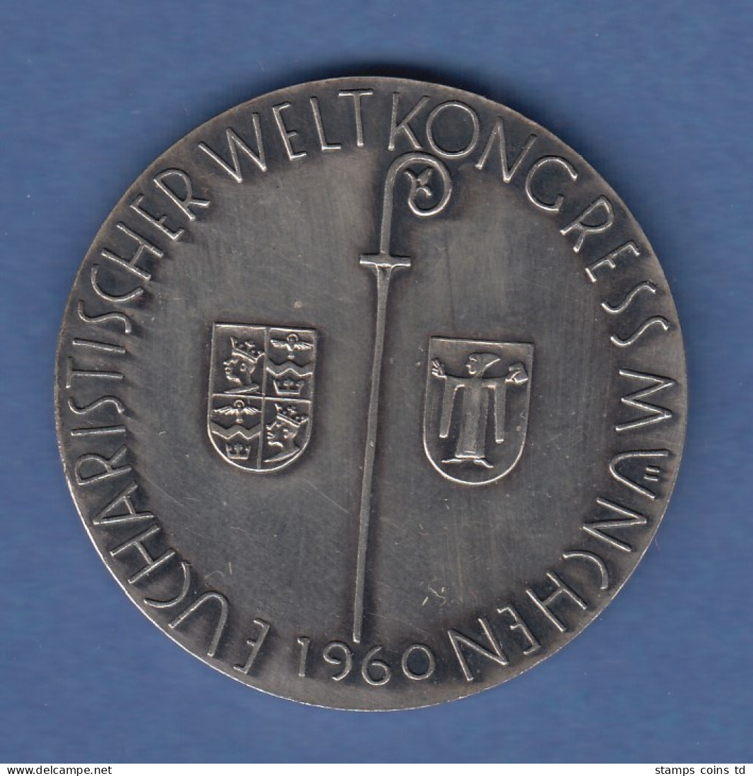 München Eucharisticher Weltkongress 1960 Kreuzigung, Abendmahl Silber-Medaille - Non Classés