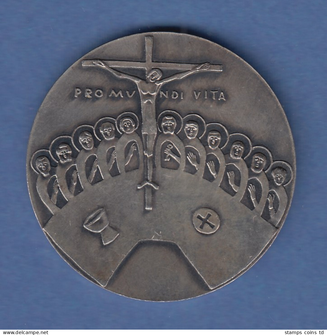 München Eucharisticher Weltkongress 1960 Kreuzigung, Abendmahl Silber-Medaille - Unclassified