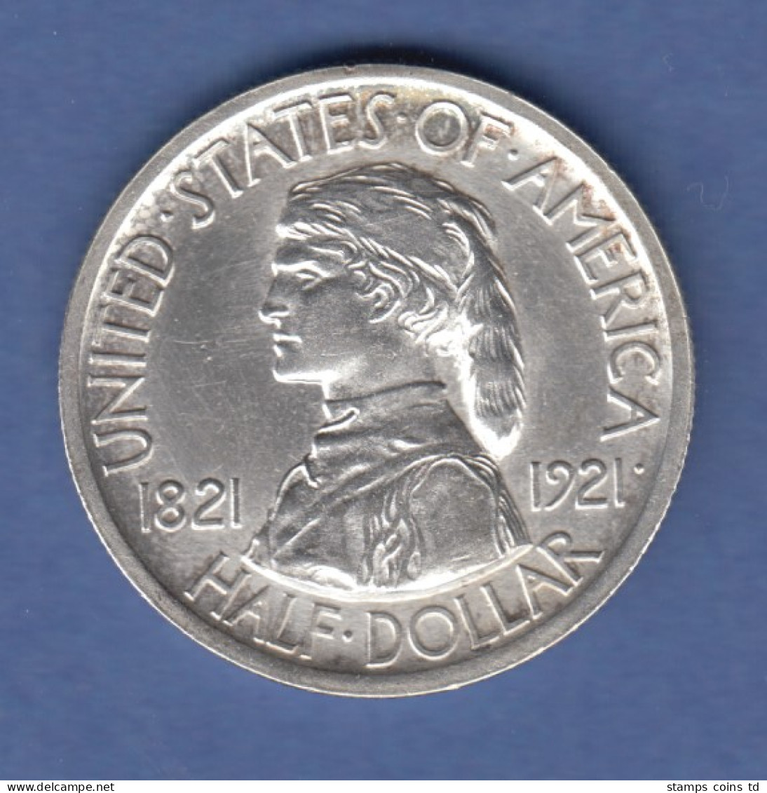 USA 1921 Silber-Gedenkmünze 100 Jahre Staat Missouri, Sedalia - Altri & Non Classificati