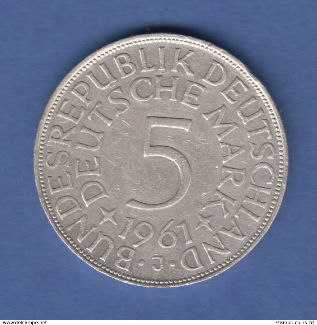 Bundesrepublik Kursmünze 5 Mark Silber-Adler 1961 J - Other & Unclassified