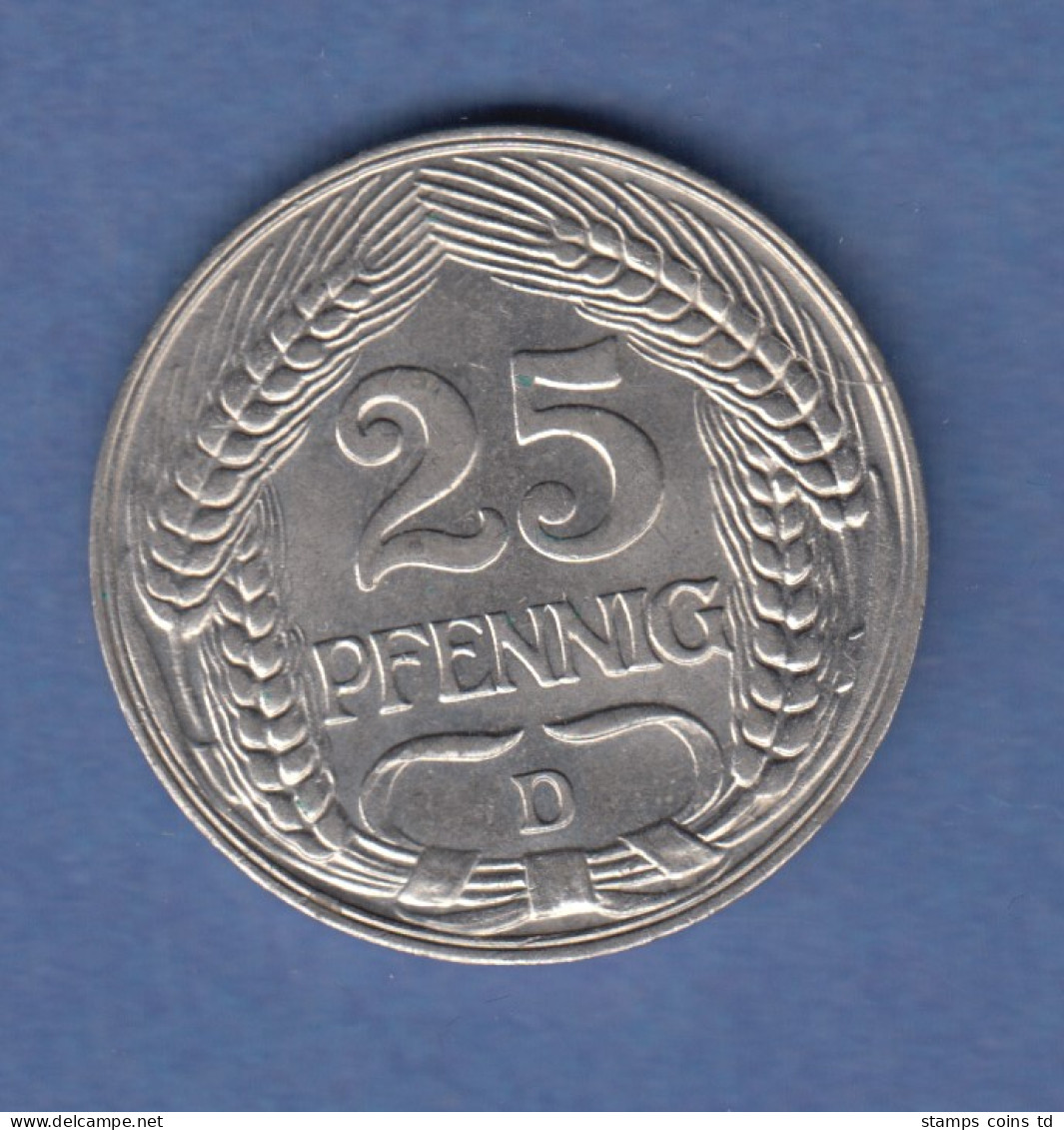 Deutsches Kaiserreich Kursmünze 25 Pfennig 1912 D  - Sonstige & Ohne Zuordnung