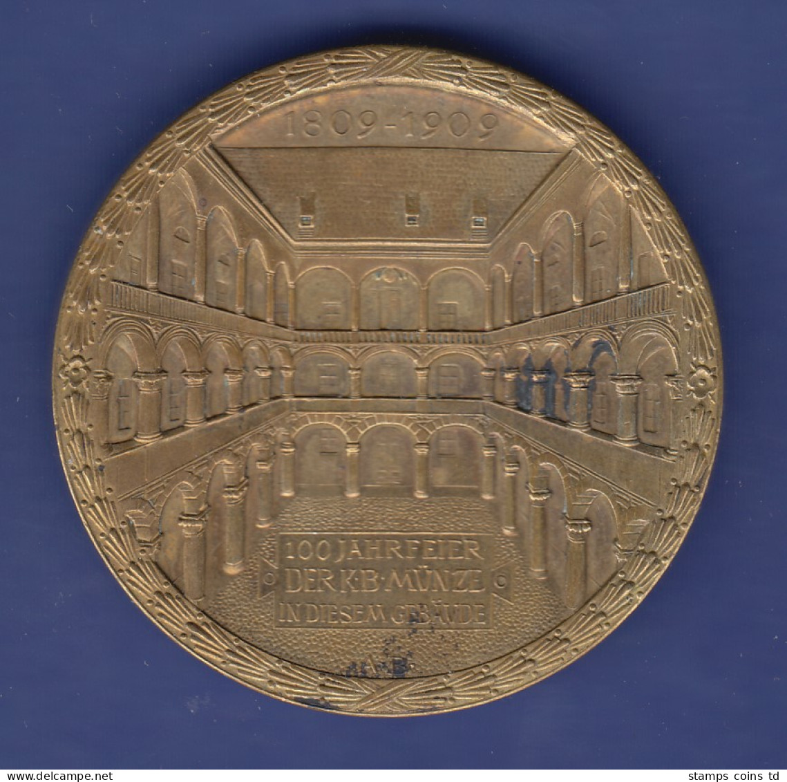 Große Bronze Medaille 100 Jahre Königlich Bayerische Münze 1809-1909, Luitpold - Other & Unclassified