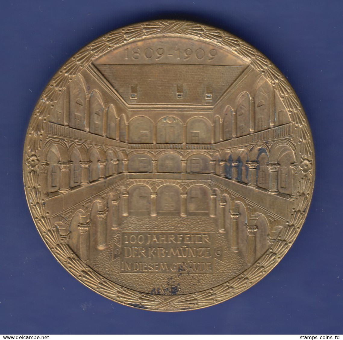 Große Bronze Medaille 100 Jahre Königlich Bayerische Münze 1809-1909, Luitpold - Andere & Zonder Classificatie