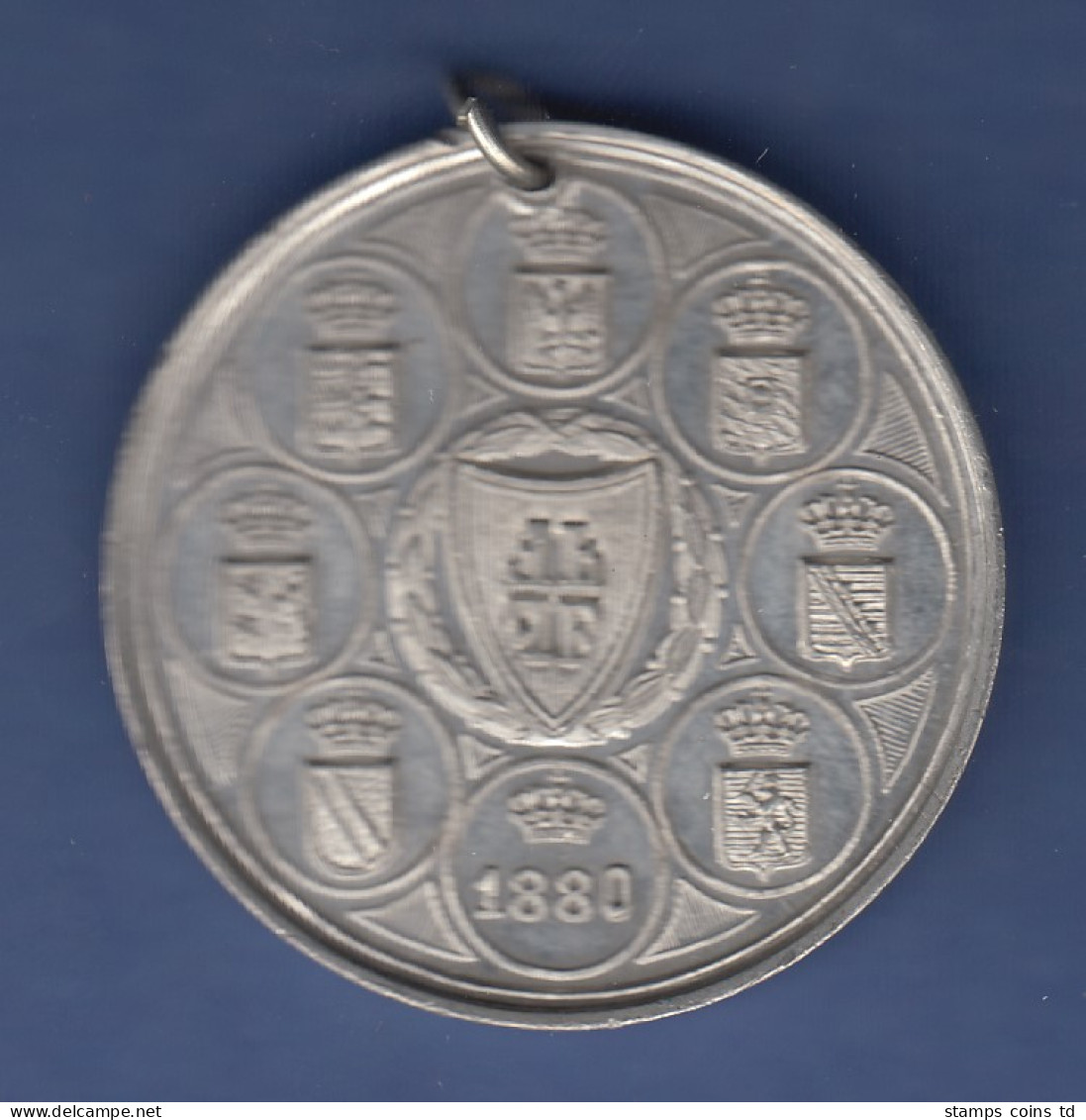 Medaille Zum 5. Deutschen Turnfest In Frankfurt / Main 1880 Gelocht Mit Öse - Sonstige & Ohne Zuordnung